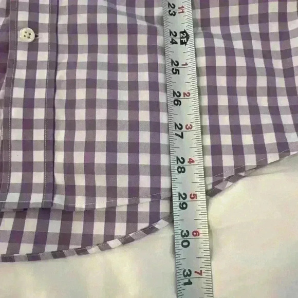 Gant Purple Plaid Men’s Button Down Dress Shirt For Cuff Links Size L - Picture 12 of 14